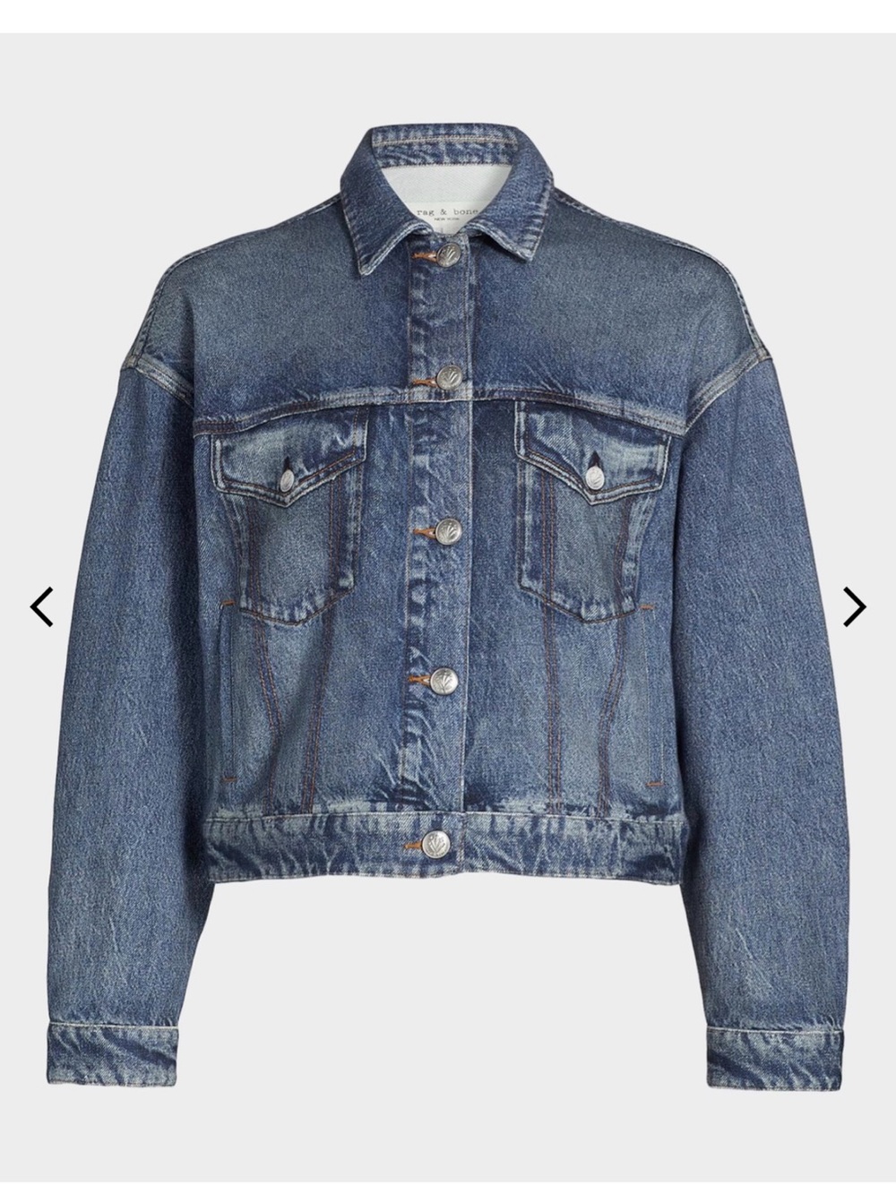 NWT rag & bone Almeda Miramar Terry Trucker  Blue Denim Jean Jacket M NWT